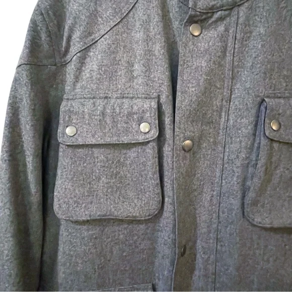 Mother Freedom "Wellfleet" Heather Grey Wool Field Jacket Made In USA Size Large - Picture 4 of 11